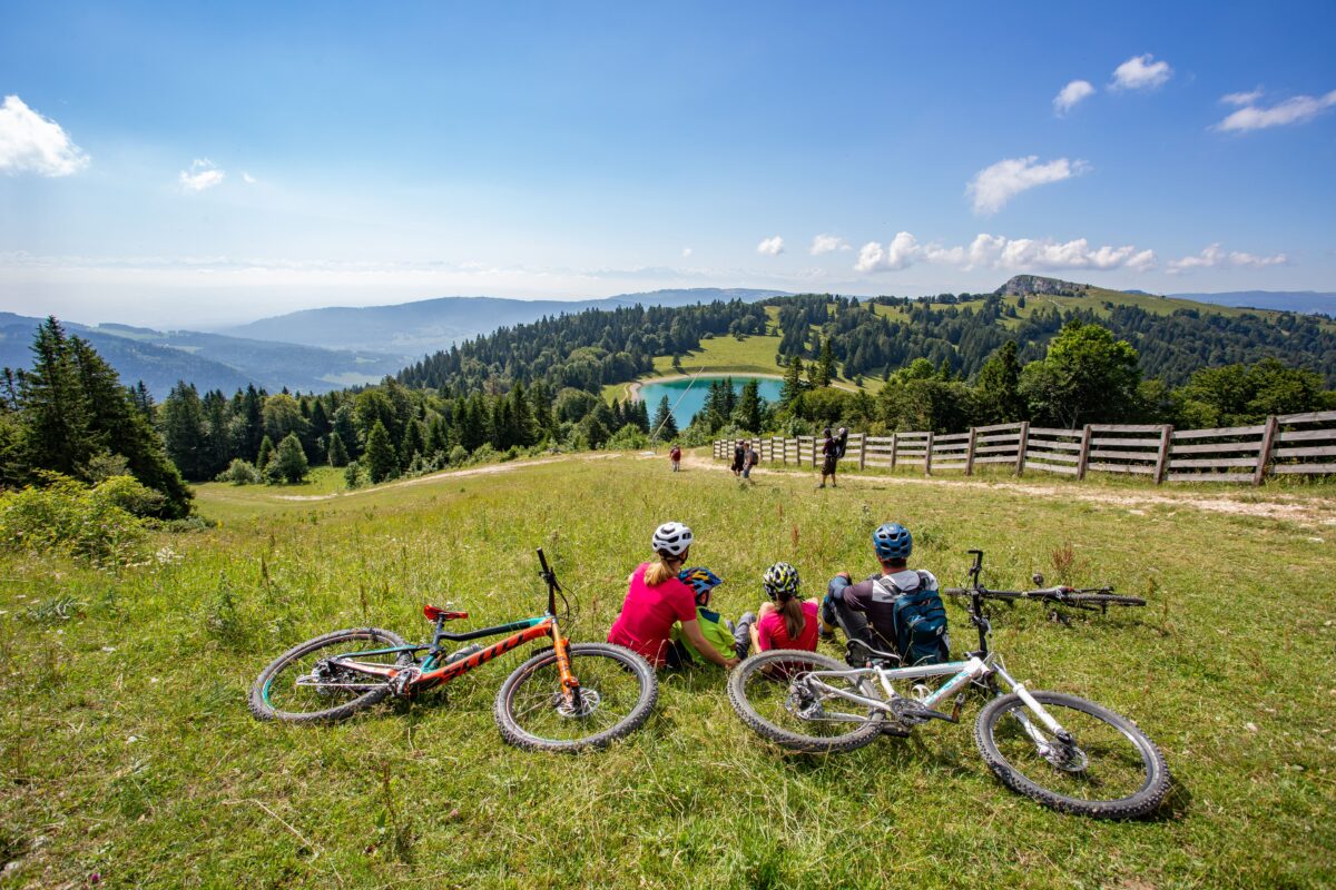 Landschaft und Fahrradfahrer